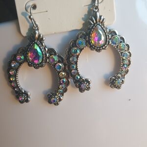Iridescent Silver Earrings